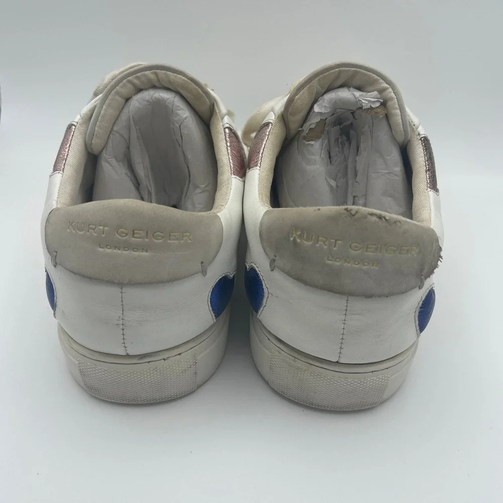 Kurt Geiger London Lane Euro 42 Love White Multicolor Puffy Hearts Sneakers
